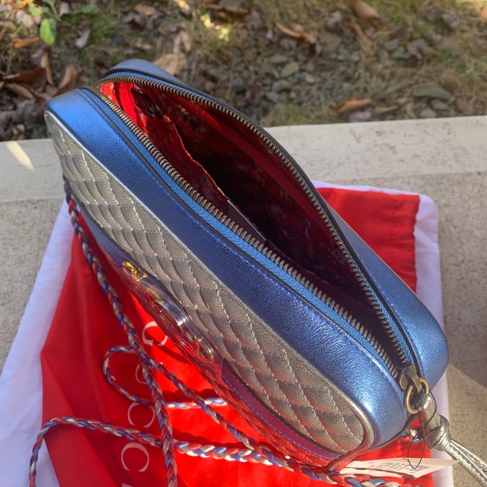 ⛔️SOLD⛔️Authentic GUCCI METALLIC QUILTED LEATHER - Picture 14 of 16